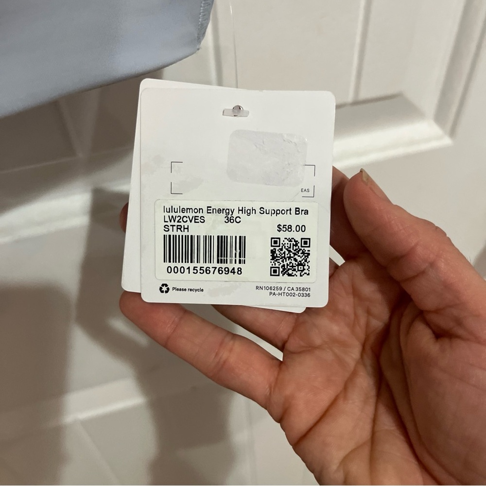 Lululemon Athletica Light Gray Cross-Back Sports Bra - Picture 4 of 7